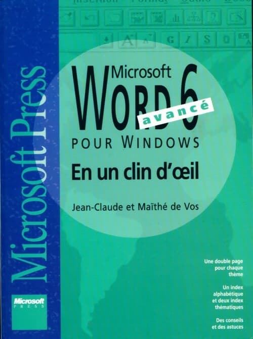 Microsoft Word 6 avancé pour Windows - Jean-Claude De Vos