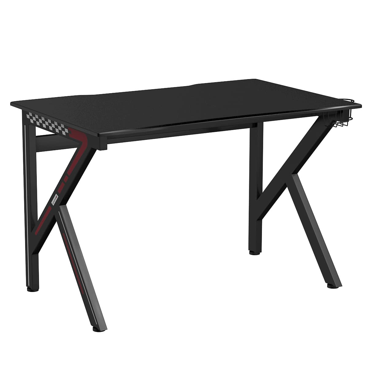 Bureau Gamer Table Informatique 115 x 75 x 76 CM avec Porte-Gobelet Stable K Cadre en Acier Robuste