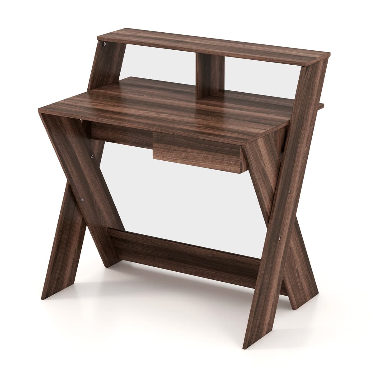 Bureau Informatique avec Rangement et Support d'Écran Repose-pieds pour Travailler Réviser Gaming Ma