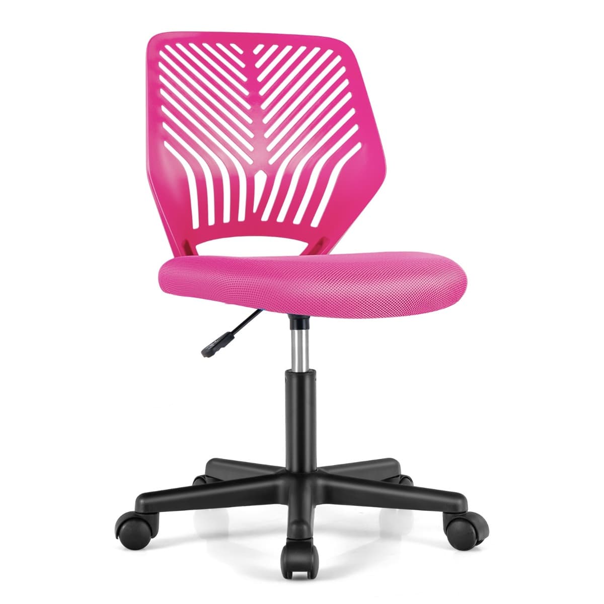 Chaise de Bureau Pivotante Enfants avec Hauteur Réglable 77-89cm Siège à Roulettes avec Dossier Ergo