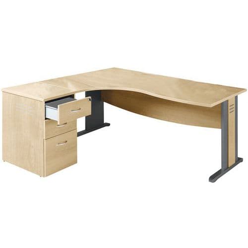 Bur.comp.asy. P. L 160cais. Hb P.60 Quatuor Ret.g. HÃªtre/alu