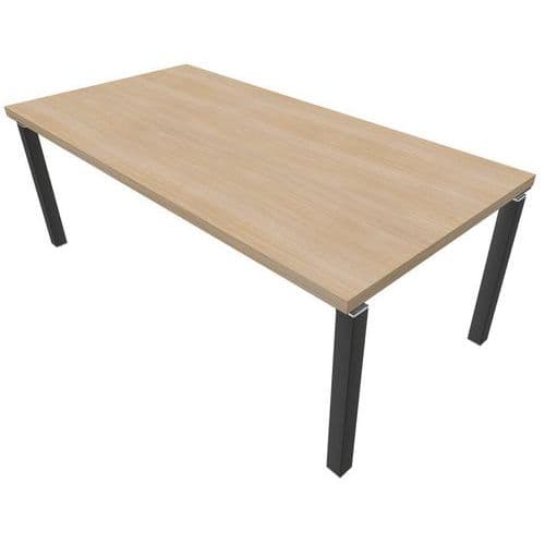 Bureau Droit Prim ChÃªne 200x100 Pieds Carbone