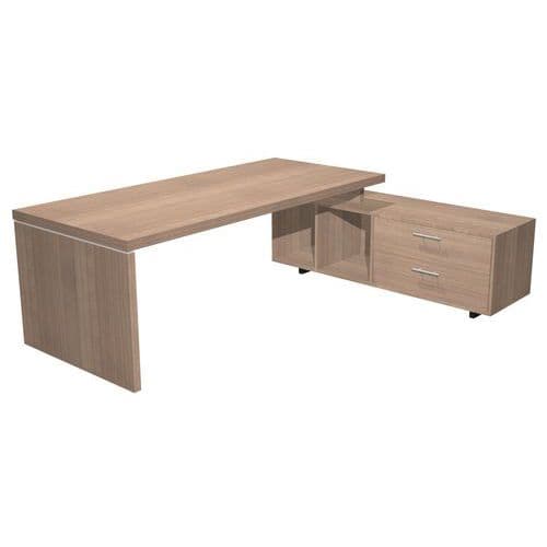 Bureau Avec Console Flora L 195 Cm Noyer