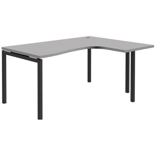 Bureau Compact Retour Droit Ajustable - Gris Clair - Open - 120x160cm