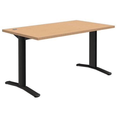 Bureau Droit Adjust-t - ChÃªne/gris FoncÃ© - Longueur 140 Cm