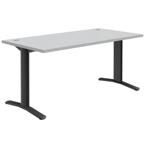 Bureau Droit Adjust-t - Gris Clair/gris FoncÃ© - Longueur 160cm