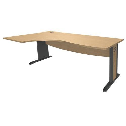 Bureau AsymÃ©trique Pieds En Bois Ã Gauche 180 Cm T.1315