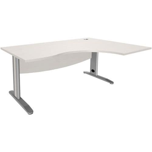 Bureau AsymÃ©trique Pieds En MÃ©tal Ã Droite 180 Cm T.2318