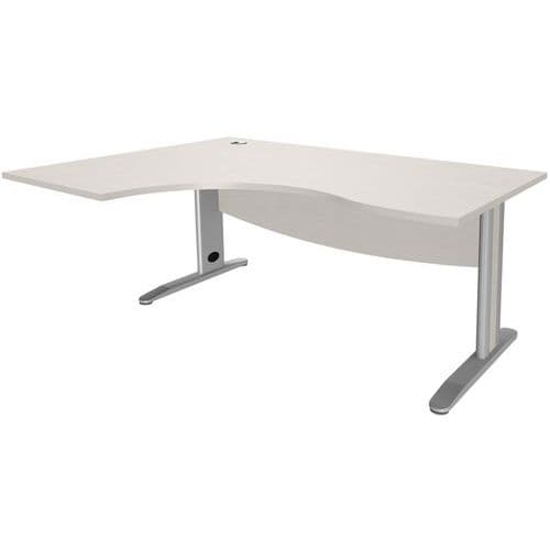 Bureau AsymÃ©trique Pieds En MÃ©tal Ã Gauche 180 Cm T.2318