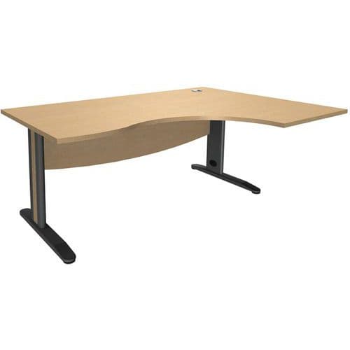 Bureau AsymÃ©trique PiÃ¨tement MÃ©tal Ã Droite 160 Cm T.1316