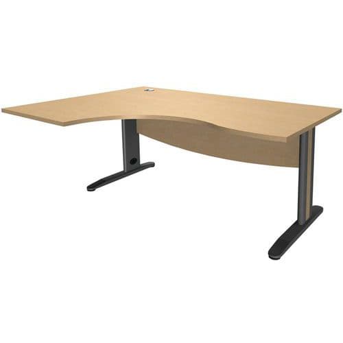 Bureau AsymÃ©trique PiÃ¨tement MÃ©tal Ã Gauche 160 Cm T.1316