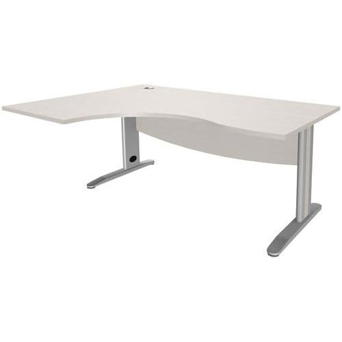 Bureau AsymÃ©trique PiÃ¨tement MÃ©tal Ã Gauche 160 Cm T.2318