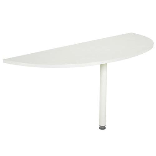 Extension 1/2 Lune LinÃ©o Blanc L. 163cm Pied MÃ©tal Blanc