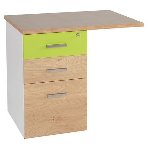 Retour Susp. LinÃ©o 80x60cm Cais. 3tir ChÃªne 1 FaÃ§ade Anis