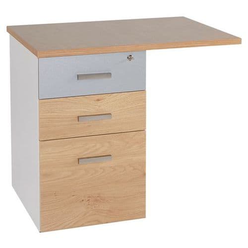 Retour Suspendu LinÃ©o 80x60cm Cais. 3tir. ChÃªne 1 FaÃ§ade Alu