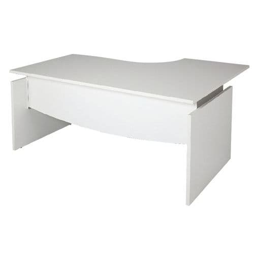 Bureau Asym. LinÃ©o L. 160cm Retour Gauche Blanc Et Aluminium