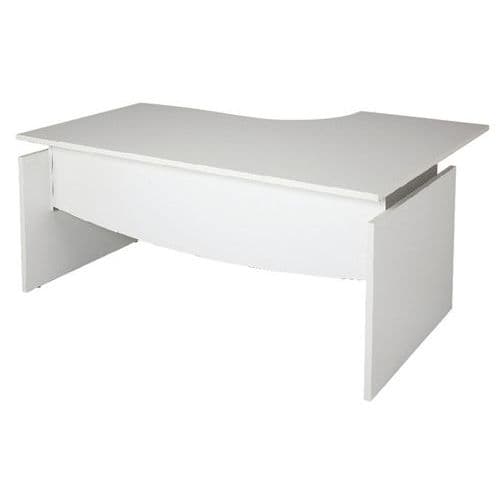 Bureau Asym. LinÃ©o L. 180cm Retour Gauche Blanc Et Aluminium
