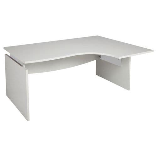 Bureau AsymÃ©trique LinÃ©o L.160 Cm Retour Ã Droite Blc/alu