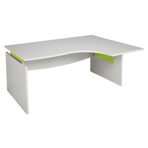 Bureau AsymÃ©trique LinÃ©o L.180cm Retour Ã Droite Blc Et Anis