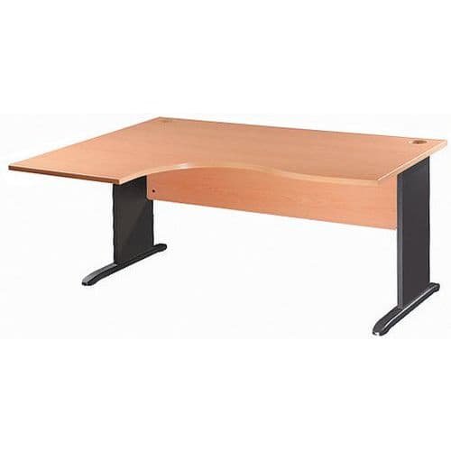 Bureau Compact L180 Retour Gauche Pieds L Gris Anthrac