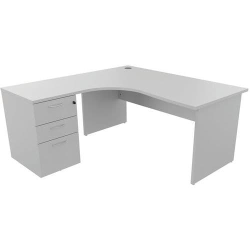 Bureau Compact Caisson 160 Cm Gauche Gris Clair - Manutan Expert