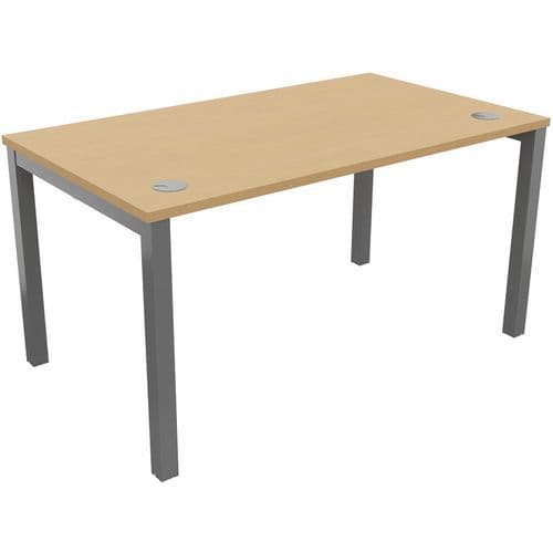 Bureau Droit Pied Arche 140x80 Cm HÃªtre Et Aluminium