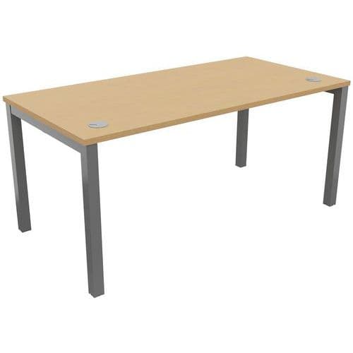 Bureau Droit Pied Arche 160x80 Cm HÃªtre Et Aluminium