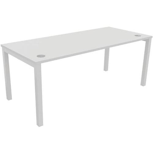 Bureau Droit Pied Arche 180x80 Cm Blanc Et Blanc