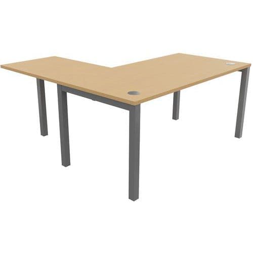 Bureau Pied Arche A1 160x80cm + Extens. 60x80cm HÃªtre Et Alu